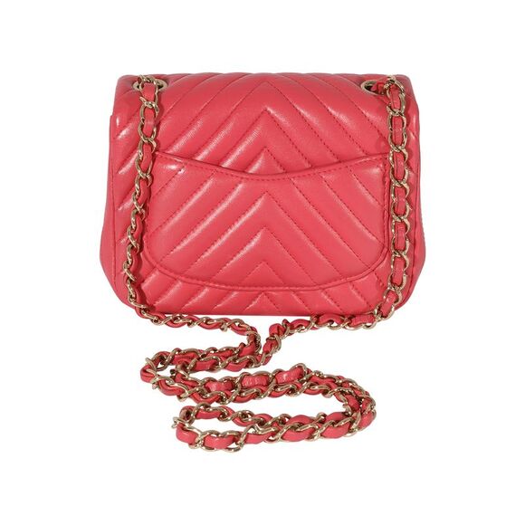 Chanel Chevron Pink Lambskin Mini Flap Bag - Picture 4 of 10
